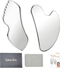 2Pcs Stainless Steel Gua Sha Facial Tools Set, Metal Face Comb Detail Skin Care Tools, Body and Face Gua Sha Sculpting for Tighten Skin Lymphatic Drainage-Ruum Studio Home