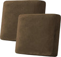 H.VERSAILTEX Velvet Stretch Couch Cushion Cover Plush Cushion Slipcover for Chair Loveseat Sofa Cushion Furniture Protector Seat Cushion Sofa Cover (2 Piece Large Sofa Cushion Covers, Bronze Brown)-Ruum Studio Home