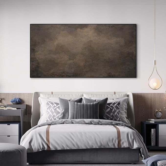 SIGNWIN 36"x72" Extra Large Framed Wall Art Neutral Cloudy Abstract Illustration, Soft Atmospheric Design for Home Living Room Bedroom Decor (Frame Assembly Required)-Ruum Studio Home