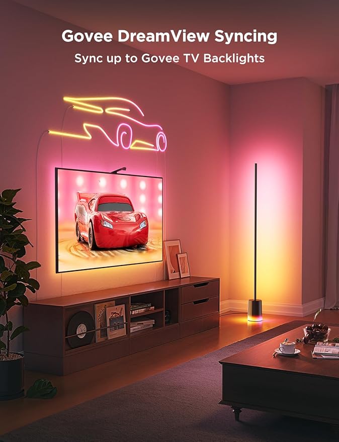 Govee Floor Lamp 2 with Matter, RGBIC, Warm Cool White LED, Alexa Compatible, 1725lm, Music Sync, Scene Modes, Smart Floor Lamp for Living Room, Bedroom, Black(1 Pack)-Ruum Studio Home