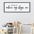 SRSZHIYUE Home Is Where My Boys Are Sign Wall Art Decor 40"×15" for Family Bedroom Large Wood Framed Wall Hanging (Black)-Ruum Studio Home