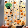6 Sheets Halloween Window Clings Halloween Window Stickers Double-Sided Removable Castle Pumpkin Ghost Bat Window Decals Decor for Scary Halloween Theme Party Decorations-Ruum Studio Home