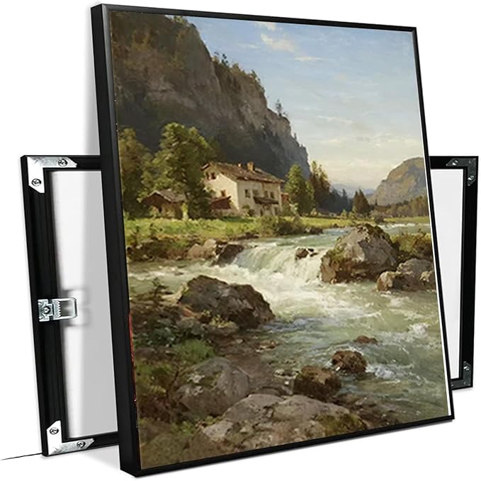 Vintage landscape rural scenery poster art farmhouse cottage wall decor living room kitchen quiet country stream suitable for bedroom bathroom-Ruum Studio Home