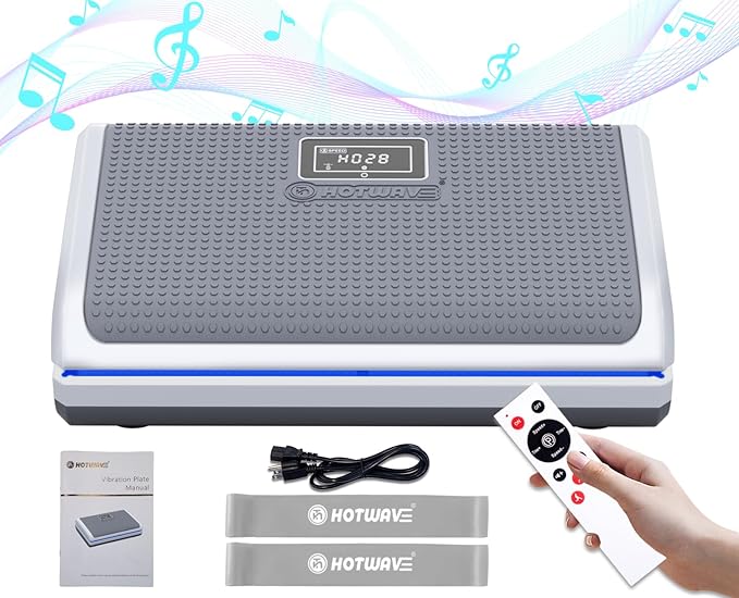 HOTWAVE Vibration Plate Exercise Machine for Lymphatic Drainage, Power Vibrating Plates Platform for Weight Loss - Whole Body Shaker Vibration Plate Machine Home Gym Shaping Fitness Workout-Ruum Studio Home