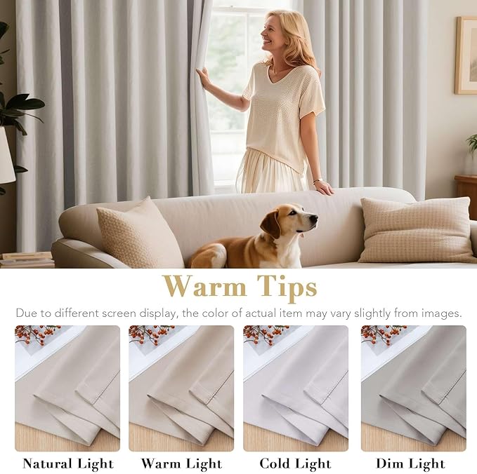 H.VERSAILTEX Blackout Curtains for Bedroom Thermal Insulated Room Darkening Living Room Curtains 72 Inch Long Grommet Privacy Protection Window Curtain Panels/Drapes for Nursery,2 Panels,Ivory/Cream-Ruum Studio Home