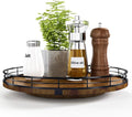 Farmhouse Oak 12" Lazy Susan Turntable Organizer for Cabinet, Round Wooden Lazy Susan Organization and Storage for Dining Table, Pantry, Kitchen, Countertop, Cupboard,Home Decor, Walnut Wood-Ruum Studio Home