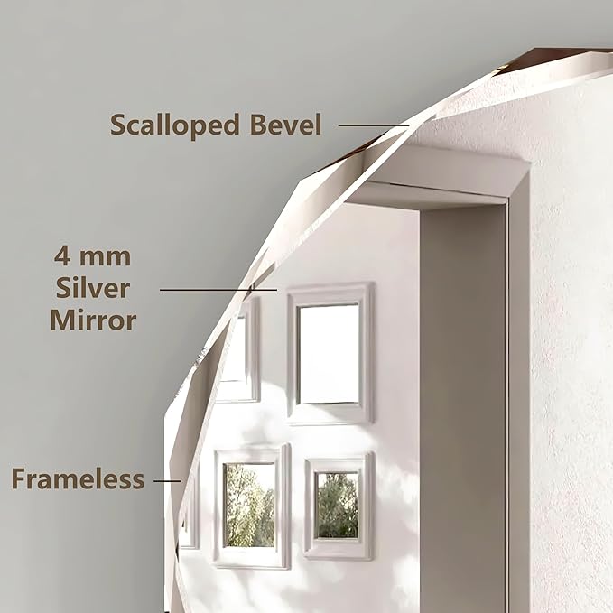 Bathroom Mirrors for Over Sink, Round Frameless Mirrors for Wall, 20x20 Inch Beveled Bathroom Mirror, Bathroom Vanity Circle Mirror for Bedroom Living Room Entryway Home Decor-Ruum Studio Home