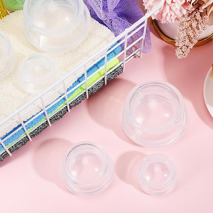 TrelaCo 6 Pcs Cupping Kit for Massage Therapy 3 Sizes Silicone Cupping Set Chinese Massage Therapy for Studio Household Cellulite Joint Pain Muscle Pain(Clear)-Ruum Studio Home