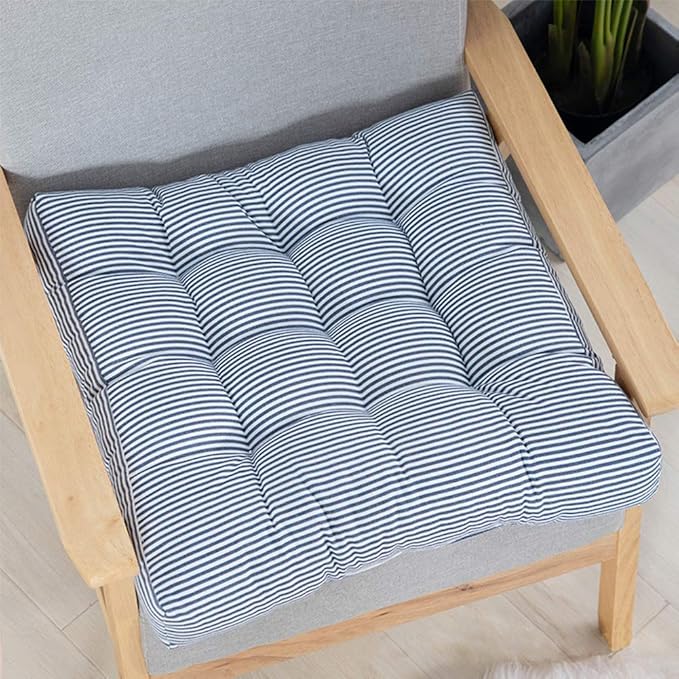 Tiita Chair Cushions 22"x22" Square Windows Pad for Adults Seating Pillows Set of 2, Blue-Ruum Studio Home