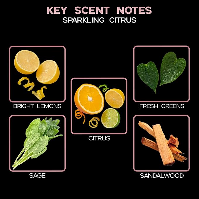 LOVSPA Reed Diffuser Set, Sparkling Citrus Scented Oil Diffuser with Sticks, Home Fragrance Accessories for Bathroom Shelf Decor, Aroma Diffusers for Home or Office Desk, USA Made-Ruum Studio Home