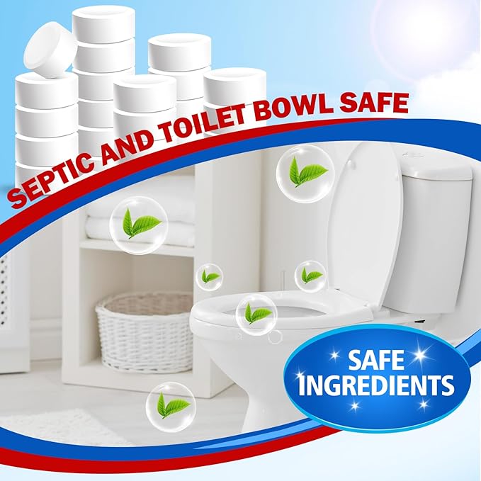 USKICH Toilet Bowl Cleaner - 80 PACK, Household Automatic Toilet Bowl Cleaners with Bleach, Bathroom Toilet Tank Cleaners Tablets with Sustained-Release Technology for Against Tough Stains-Ruum Studio Home