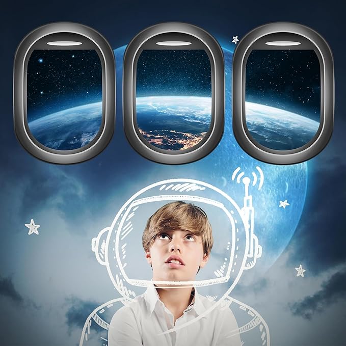 Quanhaigou Glow in The Dark 3D Space Wall Decals, Set of 3 Galaxy Window Stickers for Wall,Planet Themed Room Decor for Kids Boys-Ruum Studio Home