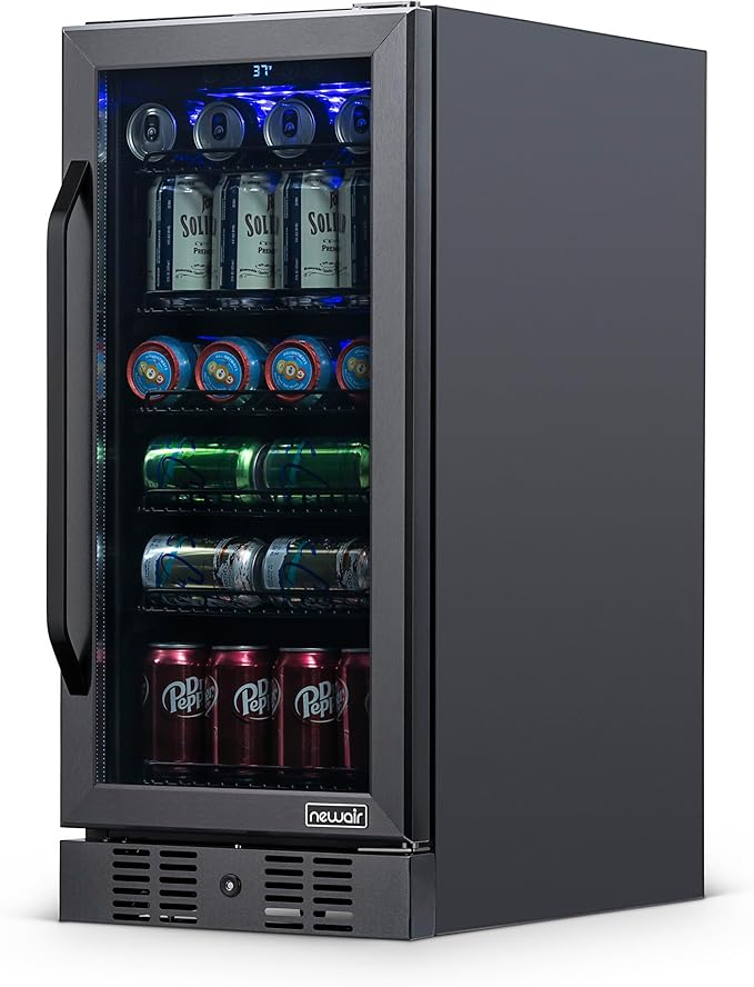 Newair 24" Wine and Beverage Refrigerator 20 Bottle and 70 Can Capacity, Built-in or Freestanding Cooler, Dual Zone Fridge in Stainless Steel with Splitshelf-Ruum Studio Home