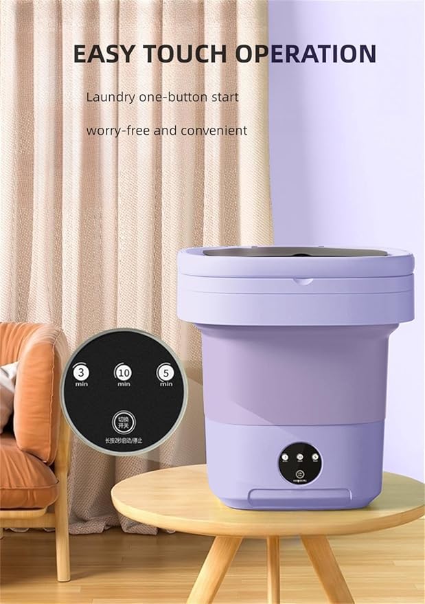 Portable Washing Machine, Mini Washer,16L Upgraded Large Capacity Foldable Washer.Deep Cleaning of Underwear, Baby Clothes and Other Small Clothes.Suitable for Apartments, Dormitories, Hotels.(Purple)-Ruum Studio Home