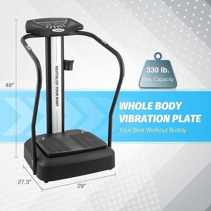 ZELUS Whole Body Vibration Plate, 500W Vibration Plate Exercise Machine with 99 Levels 3 Preset Modes & 2 Resistance Bands, Training Fitness Vibration Platform Machine for Home Gym with 330lb Capacity-Ruum Studio Home