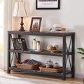 BON AUGURE Industrial Sofa Console Table for Entryway, 3 Tier Foyer Table for Hallway, Rustic Hall Tables Behind Couch (47 Inch, Rustic Brown)-Ruum Studio Home