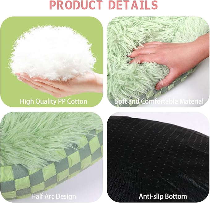 Cat Bed Hooded Plush Nest with Self-Warming Cozy Cave, Calming Anti-Anxiety Pet Bed for Indoor Cats & Small Dogs, Removable Washable Cover & Waterproof Bottom - Green-Ruum Studio Home