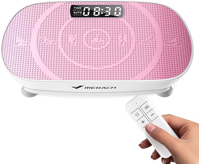 MERACH Slim Vibration Plate Exercise Machine, Vibration Plate for Lymphatic Drainage Weight Loss, Vibrating Plate with Real-Time Calorie Tracking on LED Display, Workout Equipment for Home Women Men-Ruum Studio Home