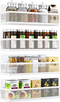 Spice Rack Wall Mount, 4 Pack Wall Spice Rack & Hanging Storage Baskets Organizer Wall Mount, Large Capacity Metal Spice Shelf for Kitchen Cabinet, Pantry Doors, Bathroom, Shower, Home Decor-Ruum Studio Home