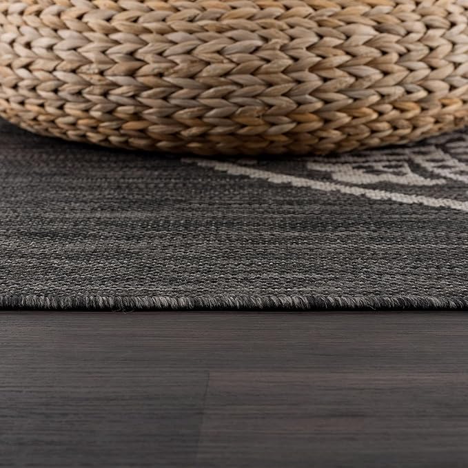 CAMILSON Outdoor Rug 8x10 Modern Area Rugs for Indoor and Outdoor Patios and Porches - Waterproof, Non-Shedding, Easy-to-Clean Outside Carpet (8 x 10, Medallion - Dark Grey/Light Grey)-Ruum Studio Home