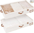 StorageWorks Large Under Bed Storage Containers with Handles and Label Holder, 2 Pack Ultra-thick Fabric Underbed Bins, Closet Organizer for Clothes, Blankets, Sweater-Ruum Studio Home