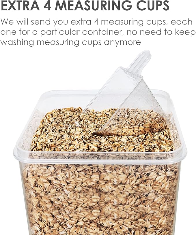 Vtopmart Extra Large Tall Airtight Food Storage Containers, 4 Pieces 5.9qt/6.5L Plastic PBA Free Kitchen Pantry Canister for Spaghetti, Flour and Baking Supplies, with 24 Labels, Black-Ruum Studio Home