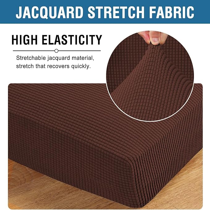 H.VERSAILTEX Super Stretch Individual Chaise Cover Sectional Couch Covers for L Shaped Sofa Both Left/Right Featuring Thick Jacquard Textured Twill Fabric (1 Piece Chaise Cover Large, Burnt Brick)-Ruum Studio Home