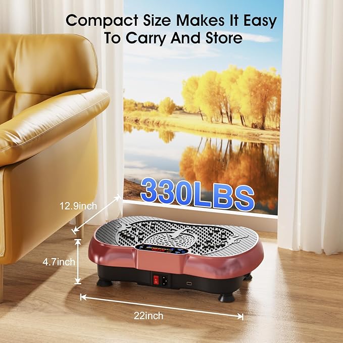Vibration Plate Exercise Machine, 180 Speed Levels Vibration Plate for Lymphatic Drainage, Whole Body Workout Vibrating Fitness Platform, Effective for Weight Loss, Shaping, Toning & Wellness-Ruum Studio Home