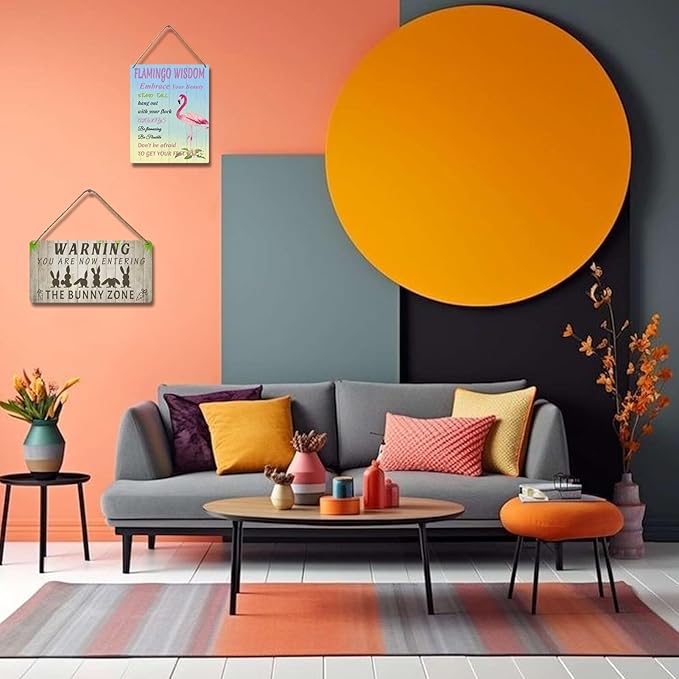 Easter Rabbit Sign Funny Bunny Wall Art Decor Rustic Bunny Wood Signs for Home Decorations Rabbit Lover Gifts for Women The Bunny Zone Sign 12x6 Inch-Ruum Studio Home