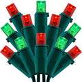 200 Count Red Green Wide Angle LED Christmas Lights, 66 ft Green Wire UL Certified Commercial Grade 5mm Holiday String Light Set (Red & Green)-Ruum Studio Home