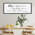 SRSZHIYUE Bless the Food Before Us Wall Sign Decor 32"×12" Christian Bible Verse for Farmhouse Rustic Kitchen Dining Room Framed Wood Scripture Religious Jesus Prayer Wall Art (Black)-Ruum Studio Home