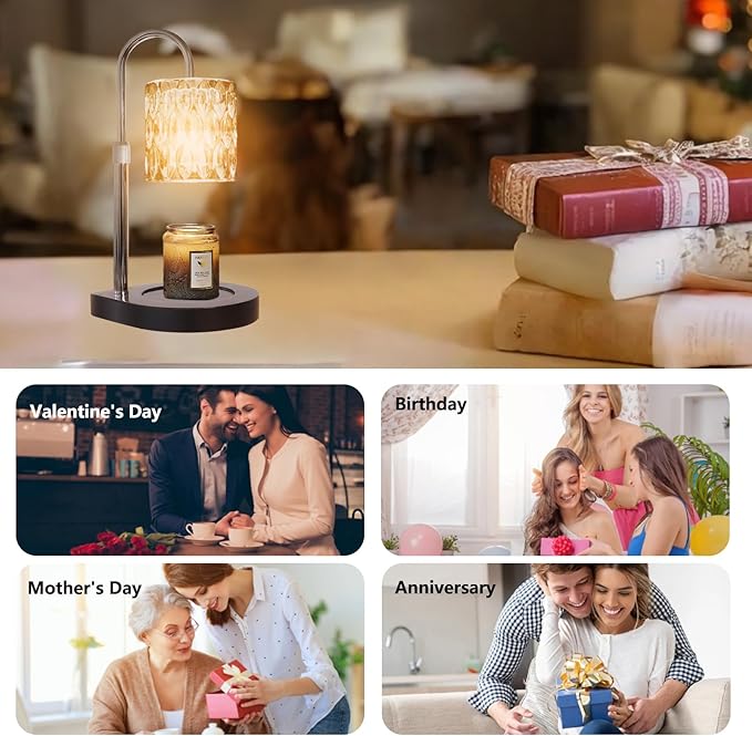 GEEZO Fragrance Candle Warmer Lamp，Electric Candle Warmer with Timer & Dimmer，Mom Christmas Birthday Gifts for Women, House Warming Gifts New Home Bedroom Decor-Ruum Studio Home