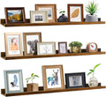 Giftgarden 47 Inch Long Floating Shelves for Wall, Rustic Picture Ledge Large Shelf for Living Room Bedroom Bathroom Kitchen, Set of 3 Different Sizes-Ruum Studio Home