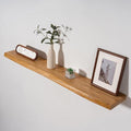 Axeman 48 inch Floating Shelves for Wall - 8'' D Live Edge Rustic Solid Elm Wood Floating Shelves Wall Mounted, Hanging Shelves with Invisible Bracket for Living Room Bedroom Kitchen, Natural-Ruum Studio Home
