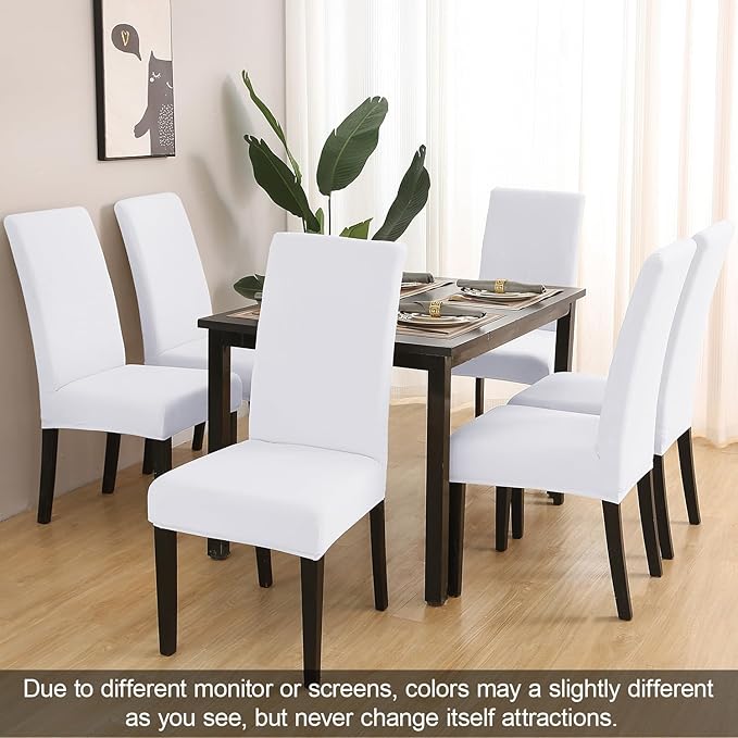 JQinHome 4 Pcs Dining Chair Slipcover, High Stretch Removable Washable Chair Seat Protector Cover for Home Party Hotel Wedding Ceremony-Ruum Studio Home