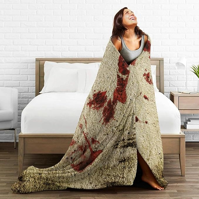 HGOD DESIGNS Bloody Hand Flannel Fleece Bed Blanket Throw Blanket Lightweight Cozy Plush Blanket for Bedroom Living Rooms Sofa Couch 40"x50"-Ruum Studio Home