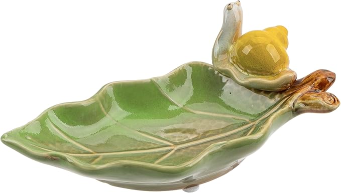 Jewelry Tray Snail Trinket Organizer Ceramic Leaf Tray Decorative Desk Storage Plate for Rings Earrings Necklaces Watch Coins Keys, Snail Soap Dish Holder, Key Bowl, Candy Dish (Green)-Ruum Studio Home