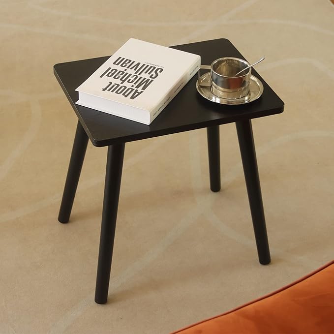 AWASEN Side Table, Small Black End Table for Living Room Bedroom Office Small Spaces, Modern Accent Side Table Nightstand with Solid Wood, Easy Assembly, (Black)-Ruum Studio Home