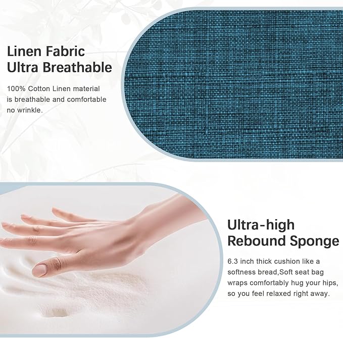 Accent Chair 2 Seat, Arm Chairs with Soft Seat and Armrests for Living Room, Love seat for Dining, Reading, and Waiting Rooms (Blue)-Ruum Studio Home