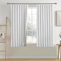 RAIN CITY Snow White Blackout Curtains Back Tab Rod Pocket Pleated Track Curtains Short Kids Bedroom Classic Curtain Drapes 2 Panels Set 63 Inches Long 50x63-Ruum Studio Home