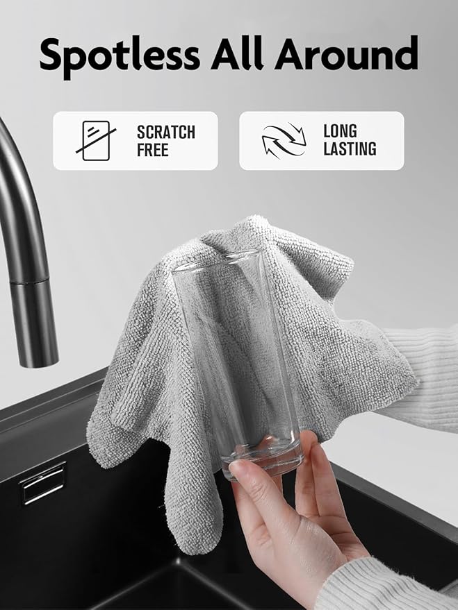 Fantasticlean Microfiber Cleaning Cloth Roll -90 Pack, Tear Away Microfiber Towels, 12" x 12", Reusable, Washable, Scratch Free, Ultra Absorbent Dish Rags for Car, Home, Garage or Shop (Grey)-Ruum Studio Home