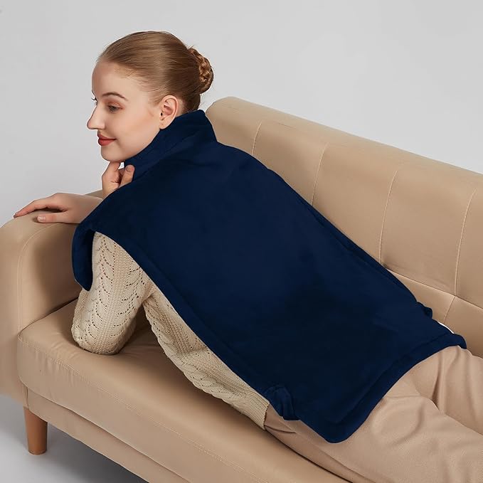 26" x 35" Flannel Neck&Shoulder&Back Heating Pad with 12 Temperature Settings&Countdown Timer, Pain Relief for Back/Neck/Shoulders/Menstrual Pain, Christmas Gifts for Women Men Mom Dad(Navy Blue)-Ruum Studio Home