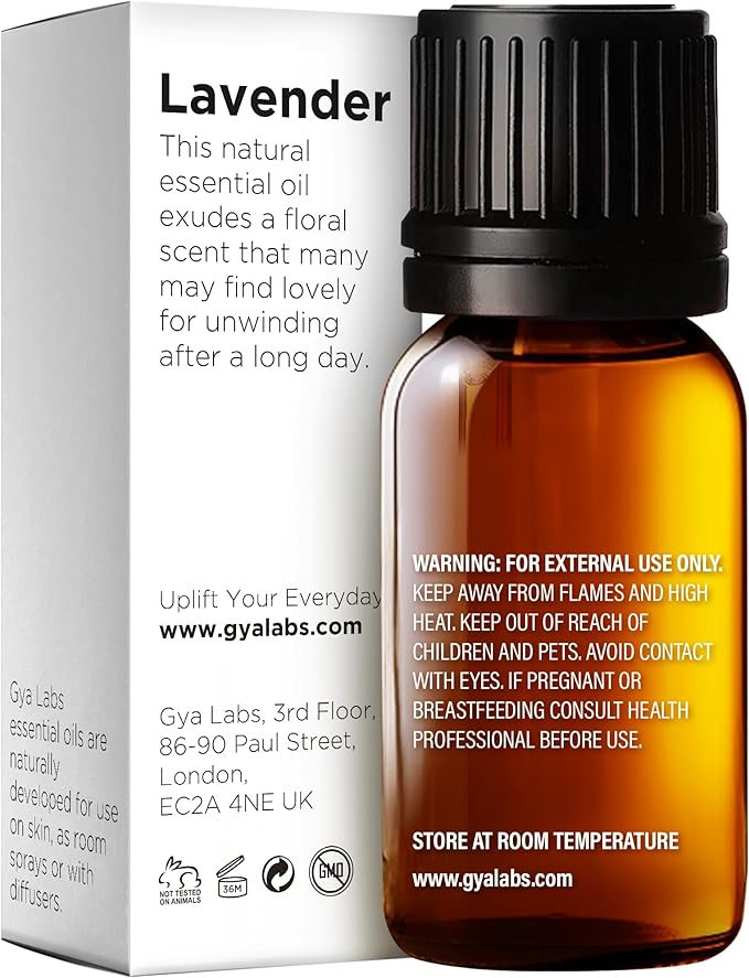 Gya Labs Lavender Essential Oil for Diffuser - 0.34 Fl Oz - 100% Pure Natural Lavender Oil for Skin, Hair, Massage, Aromatherapy & Candle Making Scent-Ruum Studio Home