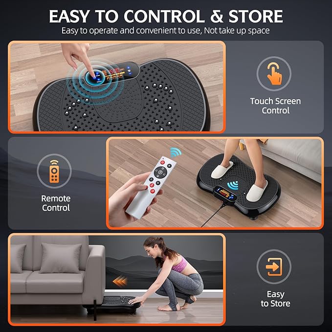 Vibration Plate Exercise Machine, Lymphatic Drainage Machine for Weight Loss, Full Body Workout Vibrate Fitness Platform, Helps Toning Shaping Wellness Home Gyms Workout - Max User Weight 330lbs-Ruum Studio Home