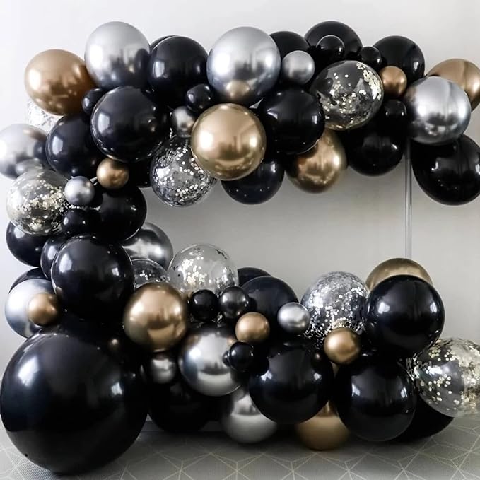 130pcs Black Balloons Different Sizes 18" 12" 10" 5" Party Latex Balloons for Birthday Graduation Baby Shower Anniversary New Year Holiday Party Decorations-Ruum Studio Home