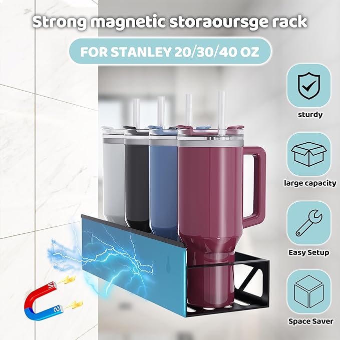 Magnetic Spice Rack Organizer for Fridge Seasoning Organizer for Kitchen storage with Screw or Adhesive Hanging,Magnetic Shelf with Hook for Refrigerator and Oven (2pack)-Ruum Studio Home