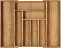 VaeFae Teak Drawer Organizer, Large Silverware Organizer, Expandable Utensil Organizer for Kitchen Drawer, Wooden Cutlery Tray Drawer Dividers Organizer-Ruum Studio Home