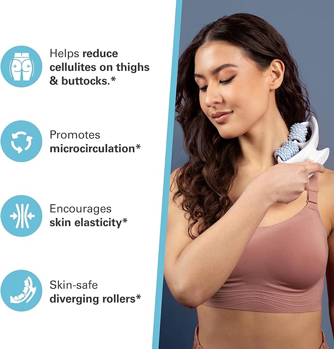 M3 Naturals Anti Cellulite Roller & Lymphatic Drainage Massager | Fascia Blaster for Contoured & Smoother Skin | Tool for Sore Arms, Legs, Stomach & Buttocks-Ruum Studio Home