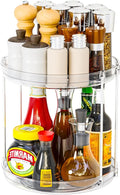 2 Tier Lazy Susan Turntable for Cabinet,Countertop,Pantry,9.5"W Spinning Seasoning Organizer,Double Rotating Kitchen Spice Rack Organizer and Condiments,Medicine,Vitamin Bottle Organizer Carousels,1Pc-Ruum Studio Home