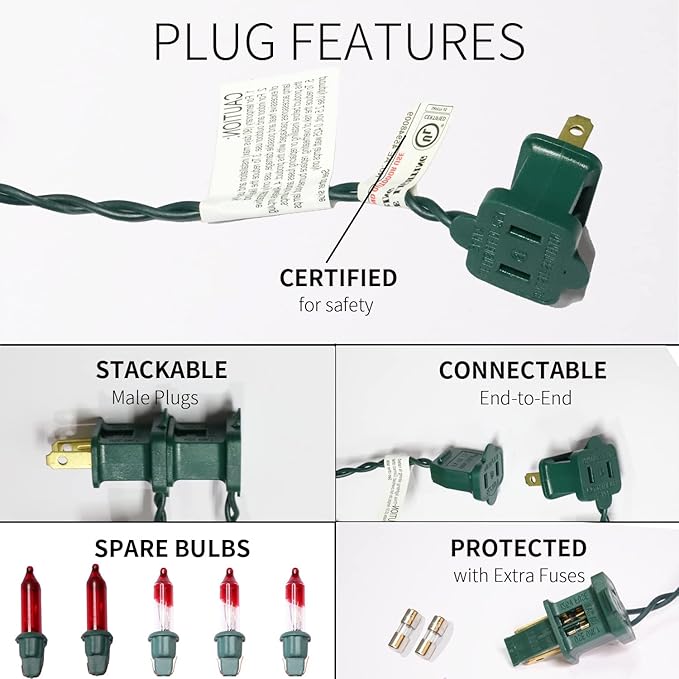 150LIGHTS Multi Extra-Bright with End Connectors Christmas Decorative Lights 9.72m UL Certified Mini String Light Set Waterproof for Home Garden Holiday Christmas Tree Party Patio Wedding-Ruum Studio Home